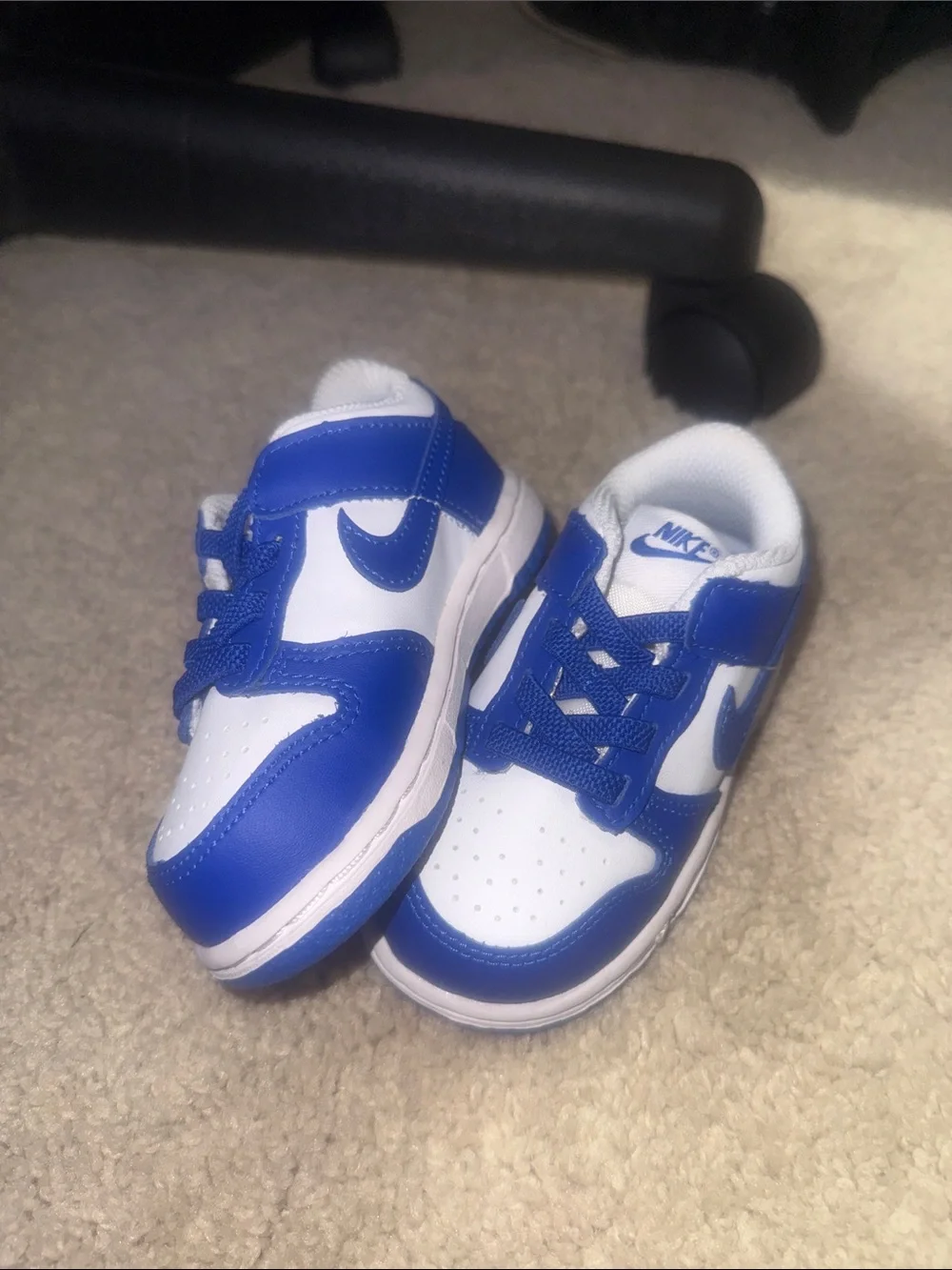 Nike Kids Blue and White Low-Top Sneakers - Classic Swoosh